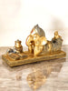 Lord Ganesha with Mouse Figurine- Golden