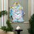 Radha Krishna Designer Wall Clock - Sky Blue