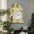 Radha Krishna Designer Wall Clock - Gold