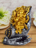 Blessing Lord Ganesha on Shankh Palm Decorative Showpiece