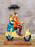 Romantic Love Couple on Yellow Scooter Statue