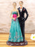 Romantic Standing Love Couple Statue Showpiece - Black and Teal