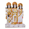 Vivars Home Marble Lord Ram Darbar Statue, Sita and Hanuman Idol (White)