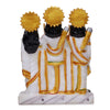 Vivars Home Marble Lord Ram Darbar Statue, Sita and Hanuman Idol (White)