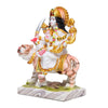 Vivars Home Marble Finish Polystone Goddess Maa Durga Sherawali Mata - White