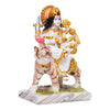Vivars Home Marble Finish Polystone Goddess Maa Durga Sherawali Mata - White