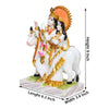 Vivars Home Marble Radha Krishna with Cow Idol Statue Showpiece