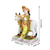 Vivars Home Marble Lord Krishna with Cow Idol Statue Showpiece