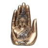 Vivars Home Palm Buddha Statue (Gold Color)