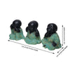 Vivars Home Sitting Buddha Monk Sculpture Set of 3 (Black-Green)