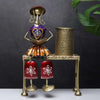 Vivars Home Metallic Hand Crafted Antique Decorative Pen Holder with Beautiful Lady