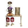 Vivars Home Metallic Hand Crafted Antique Decorative Pen Holder with Beautiful Lady