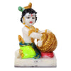 Vivars Home Marble Lord Krishna Ji (Bal Gopal Makhanchor) Idol - Green