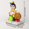 Vivars Home Marble Lord Krishna Ji (Bal Gopal Makhanchor) Idol - Green