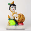 Vivars Home Marble Lord Krishna Ji (Bal Gopal Makhanchor) Idol - Green