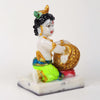 Vivars Home Marble Lord Krishna Ji (Bal Gopal Makhanchor) Idol - Green