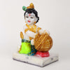 Vivars Home Marble Lord Krishna Ji (Bal Gopal Makhanchor) Idol - Green
