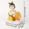 Vivars Home Marble Lord Krishna Ji (Bal Gopal Makhanchor) Idol - Orange