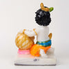 Vivars Home Marble Lord Krishna Ji (Bal Gopal Makhanchor) Idol - Orange
