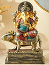 Vivars Home Lord Ganesha on Mouse Figurine
