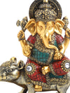 Lord Ganesha on Mouse Figurine