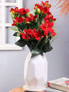 Vivars Home Artificial Red Lily Flowers Bunch (Pot Not Included)
