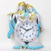 Radha Krishna Designer Wall Clock - Sky Blue