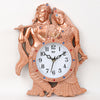 Radha Krishna Designer Wall Clock - Copper Color