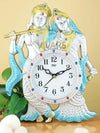 Radha Krishna Designer Wall Clock - Sky Blue