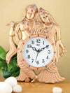 Radha Krishna Designer Wall Clock - Copper Color