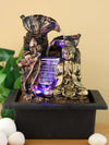 Vivars Home Lord Buddha Water Fountain with LED Light -Antique Gold