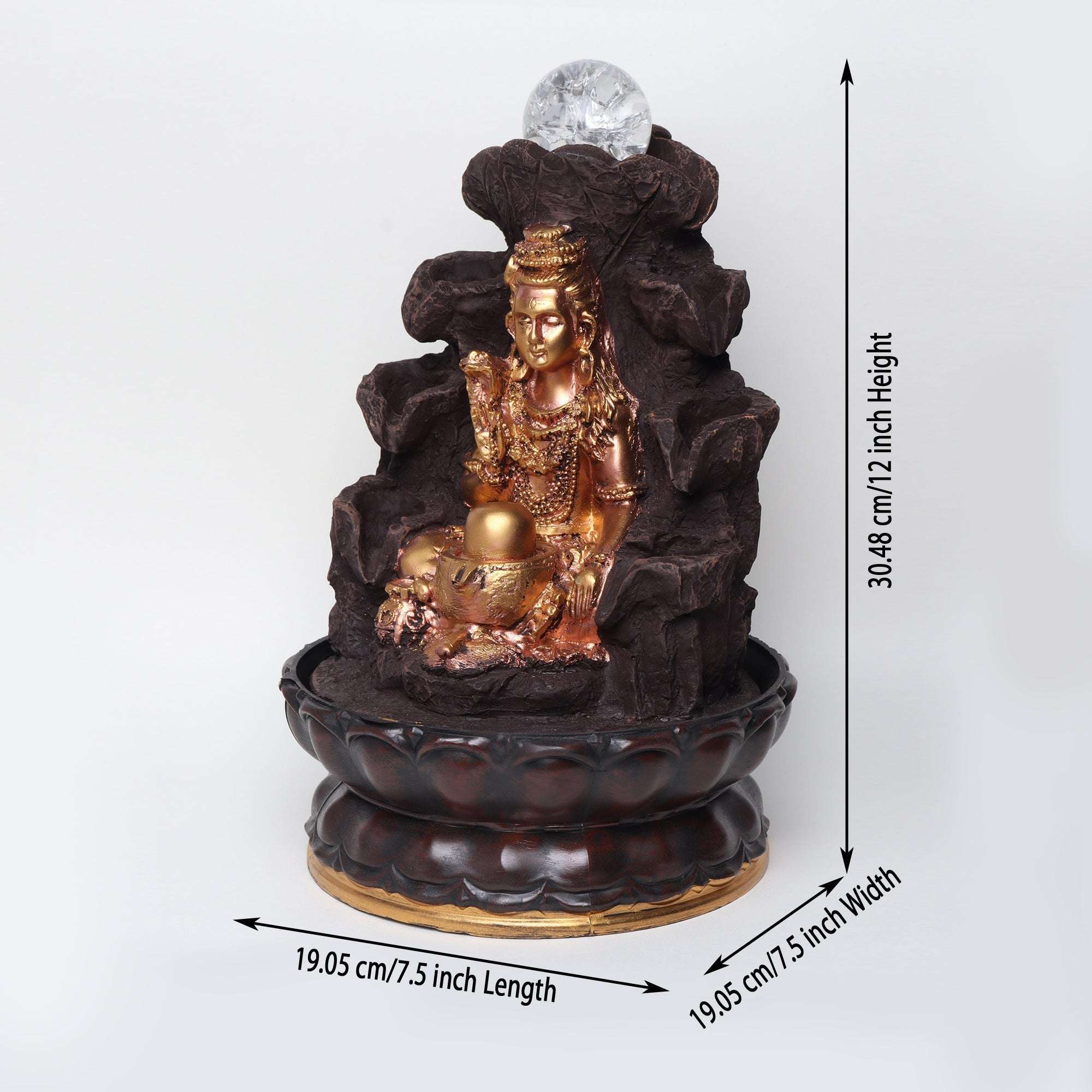 置物 Water Fountain Shiva Ji Statue Lord Shiva Ji Water Fountain with Led Light WATER FOUNTAIN