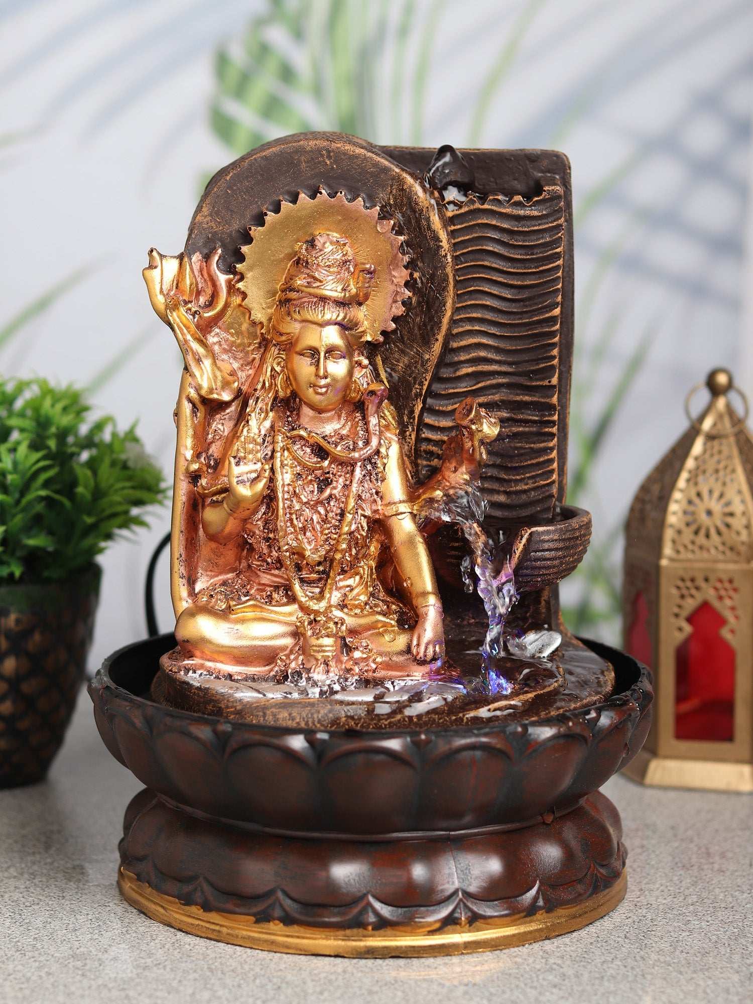 置物 Water Fountain Shiva Ji Statue Lord Shiva Ji Water Fountain with Led Light WATER FOUNTAIN