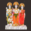 Vivars Home Marble Lord Ram Darbar Statue With Sita and Hanuman