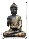 Vivars Home Buddha in Meditation Statue (Black-Gold)