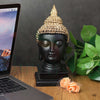 Vivars Home Buddha Polystone Statue Antique Buddha Handmade (Black)