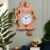 Radha Krishna Designer Wall Clock - Copper Color