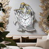 Radha Krishna Designer Wall Clock - Chrome