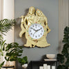 Radha Krishna Designer Wall Clock - Gold