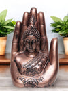 Buddha Palm Statue Handmade (Antique Copper)