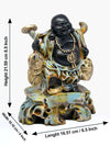 Vivars Home Black Cheerful Laughing Buddha Along with Money Bag for Health