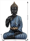Vivars Home Buddha in Meditation Statue (Denim Blue)