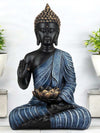 Vivars Home Buddha in Meditation Statue (Denim Blue)