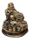 Vivars Home Antique Gold Laughing Buddha Sitting on Money