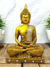 Vivars Home Sitting Buddha Idol Statue – Elegant Gold Finish