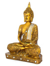 Vivars Home Sitting Buddha Idol Statue – Elegant Gold Finish