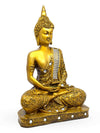 Vivars Home Sitting Buddha Idol Statue – Elegant Gold Finish