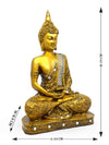 Vivars Home Sitting Buddha Idol Statue – Elegant Gold Finish