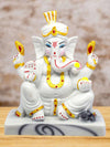 Vivars Home Marble Dust Lord Ganesha Statue Decorative Showpiece
