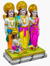 Vivars Home Marble Dust Lord Ram Darbar Statue With Sita And Hanuman Handmade-Multicolor